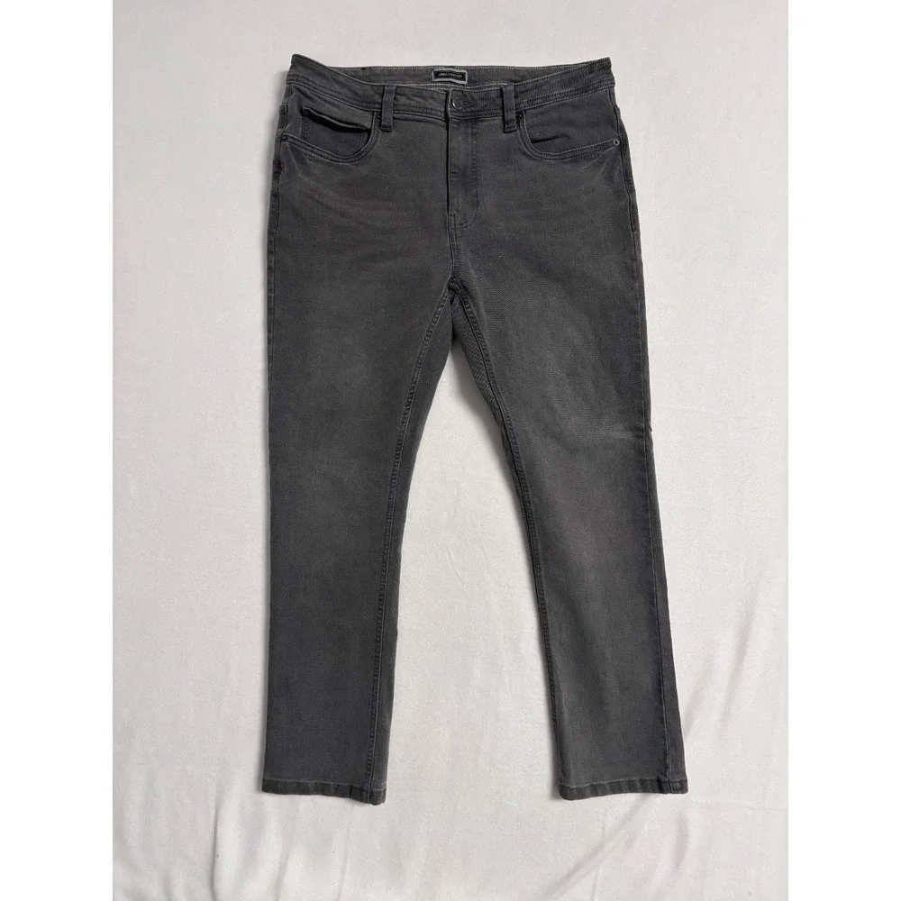 Urban Indigo 36x30 Slim Straight Jeans Gray Denim Stretch Casual‎ Skater Pants